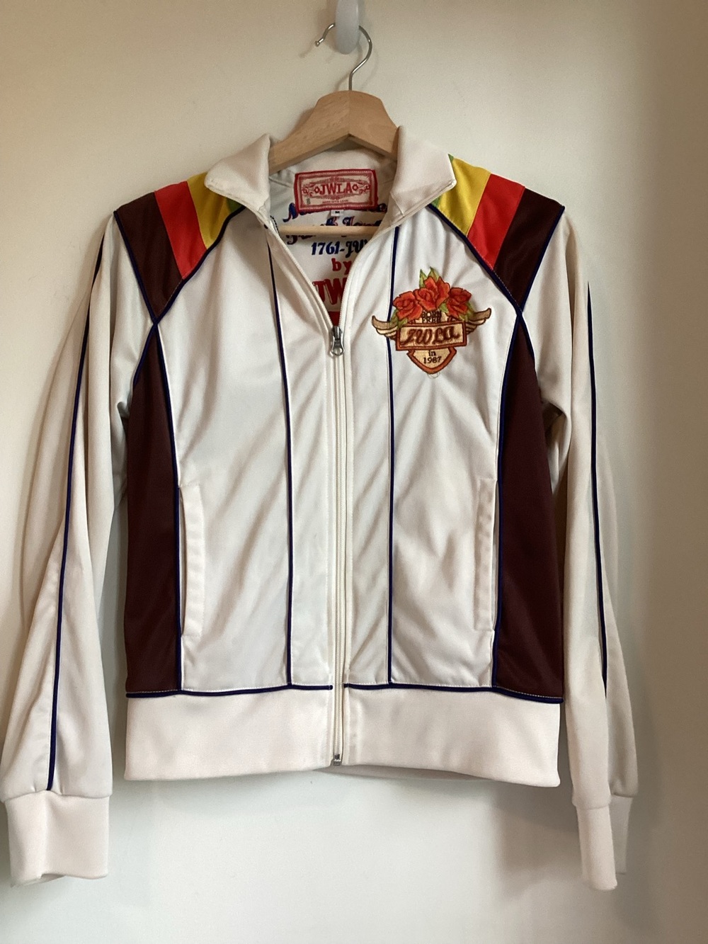 JWLA Johnny Was Born Free 1987 Vintage Zip Up Track Jacket Medium Blokecore